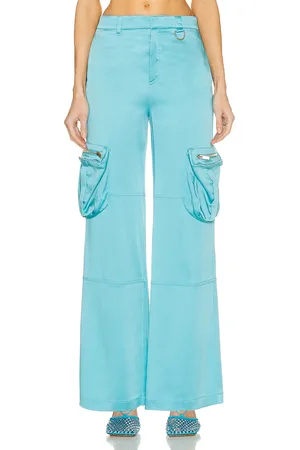 BLUMARINE Wide Leg Cargo Pant in - Teal. Size 38 (also in ).
