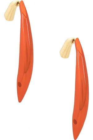Bottega Veneta Sardine Earring in Silver Gold & Papaya - Metallic Gold. Size all.