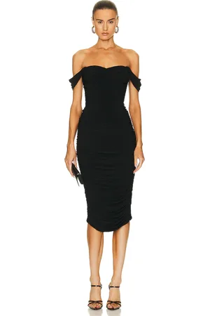 Norma Kamali Walter Midi Dress with Winglet Sleeves in - . Size L (also in M, S, XL, XS).