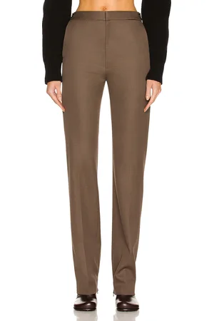 Bottega Veneta Grain De Poudre Stretch Trouser in - Brown. Size 34 (also in 36, 40).