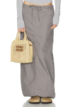 Helsa Workwear Drawcord Maxi Skirt in - Grey. Size S (also in ).