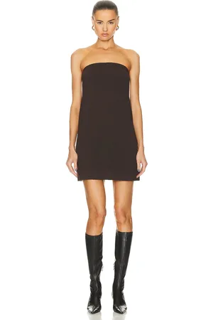 Norma Kamali Strapless Tailored Terry Mini Dress in - Brown. Size XL (also in ).