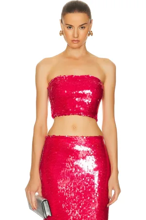 LAPOINTE Stretch Sequin Tube Top in - Red. Size 2 (also in 4, 6).