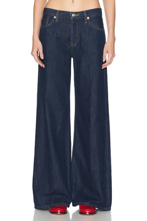 RE/DONE Mid Rise Palazzo in - Denim-Dark. Size 30 (also in 32).
