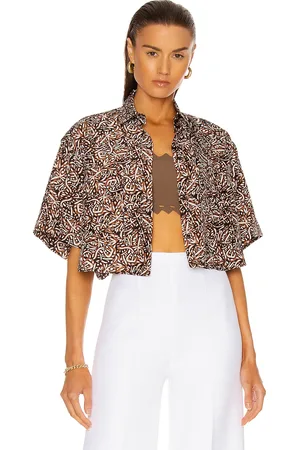 Alaïa Massai Short Sleeve Top in - Brown. Size 42 (also in ).