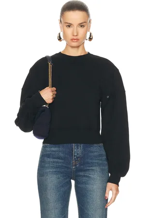 Saint Laurent Cropped Sweater in - Black. Size L (also in XS, M).