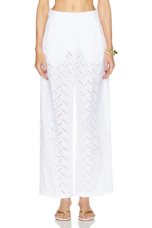 Missoni Wide Leg Poplin Trouser in - White. Size 42 (also in ).