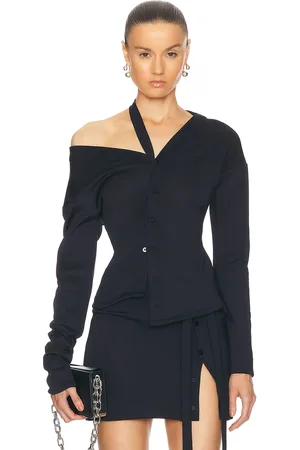 Jade Cropper One Shoulder Top in - Navy. Size 40 (also in ).
