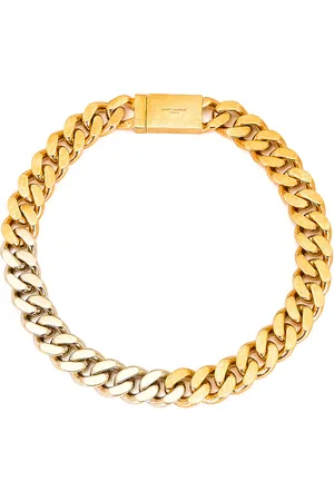 Saint Laurent Thick Curb Chain Necklace in Gold in - Metallic Gold. Size L (also in M).