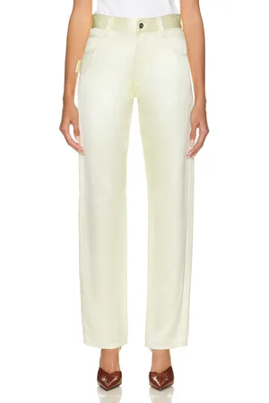 Bottega Veneta Twill Straight Leg Trouser in - Cream. Size 38 (also in ).