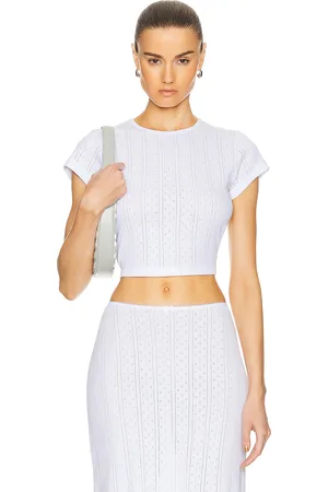 Cou Cou Intimates The Cropped Baby Tee in White in - White. Size L (also in S, M, XL, XS).