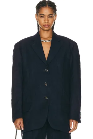 Acne Studios Metallic Bonded Flannel Blazer in - Navy. Size 40 (also in ).