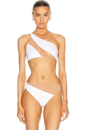 Norma Kamali Snake Mesh Bra Swimsuit in - White. Size XL (also in XS).
