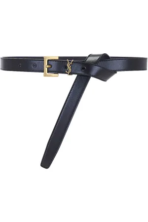Saint Laurent Skinny Cassandre Long Belt in - Black. Size 65 (also in 70, 75, 85, 90).