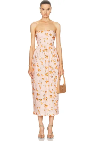 LOVESHACKFANCY Luxie Dress in - Orange. Size 4 (also in ).