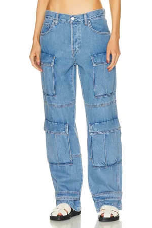 GRLFRND Lex Cargo Jean in - Denim-Medium. Size 23 (also in 24, 25, 26, 27, 28).