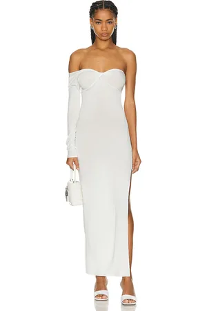 Courrèges Twist Crepe Jersey Long Dress in - White. Size 36 (also in ).