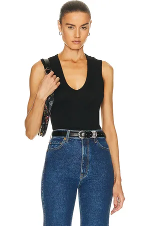 ENZA COSTA Supima Cotton Essential Sleeveless U Tank Top in - . Size L (also in M, S, XL).