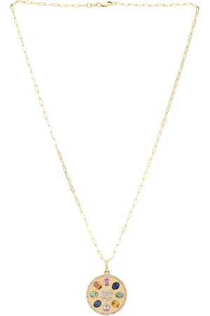 Siena Jewelry Round Charm Necklace in - Metallic Gold. Size all.