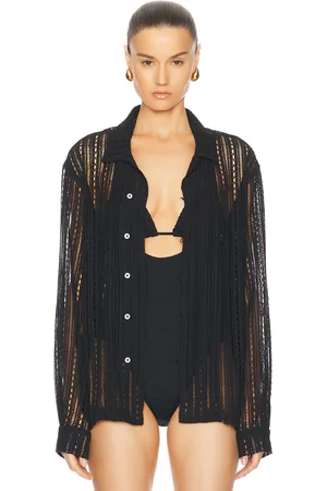 BODE Meandering Lace Long Sleeve Shirt in - . Size S (also in XS, XXS).