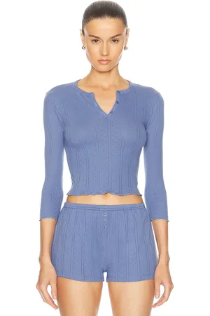 Cou Cou Intimates The Baby Henley Top in - Blue. Size XS (also in ).