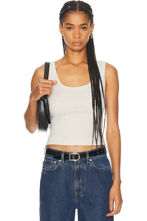 Flore Flore Hillie Tank Top in - Light Grey. Size L (also in M, XL, XS).