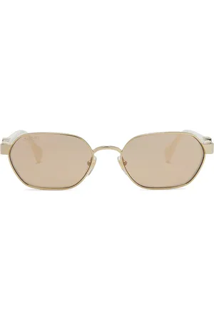 Gucci Geometric Sunglasses In in - Metallic Gold. Size all.