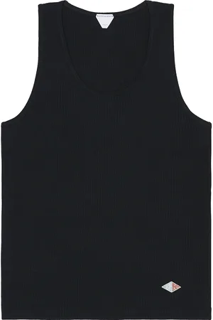 Bottega Veneta Compact Cotton Rib Jersey Tank Top in - Black. Size M (also in S, XL/1X).