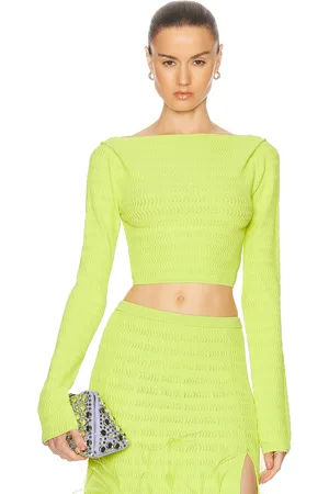 LAPOINTE Crepe Matte Viscose Boatneck Top in - Green. Size M (also in ).