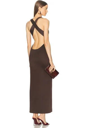 GALVAN Opta Dress in - Brown. Size 34 (also in 40, 42).