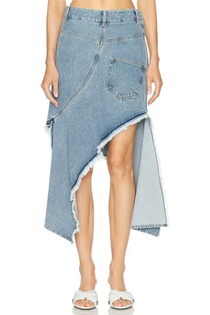 MONSE Twisted Denim Skirt in - Denim-Light. Size 2 (also in 6).