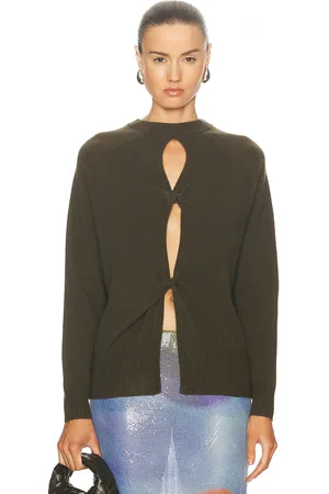 CHRISTOPHER ESBER Open Twist Sweater in - Olive. Size L (also in S).