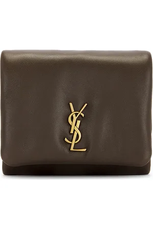 Saint Laurent Compact Wallet in - Olive. Size all.