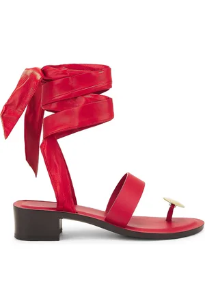 The Row Band Sandal in Gogi Red & Brass - Red. Size 36.5 (also in 37, 37.5, 38.5).