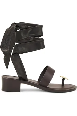 The Row Band Sandal in Espresso Dark Brown & Brass - Chocolate. Size 37 (also in 38.5, 39, 39.5, 40).