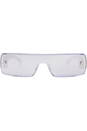Alaïa Lettering Logo Rectangular Sunglasses in - Metallic . Size all.