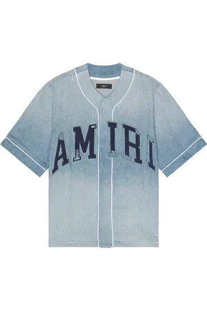 AMIRI Sunfaded Baseball Shirt in - Blue. Size XL/1X (also in ).