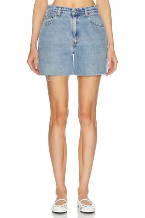 aligrace Long Baggy Short in - Denim-Light. Size 31 (also in ).