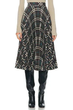 Burberry Pleated Midi Skirt in - Grey. Size 2 (also in ).