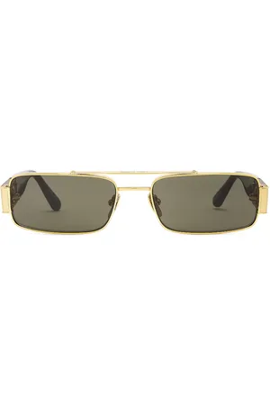 Linda Farrow Joey Sunglasses in Yellow Gold Black & Grey - Metallic Gold. Size all.