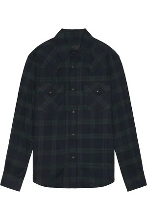 NILI LOTAN Travis Button Up in - Dark Green. Size L (also in M, S).
