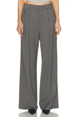 WARDROBE.NYC Low Rise Wide Leg Pant in - Grey. Size M (also in XS, XXS).