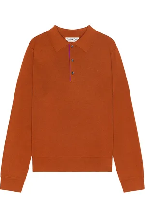 ZANKOV Artem Merino Polo in - Burnt Orange. Size L/XL (also in S/M).