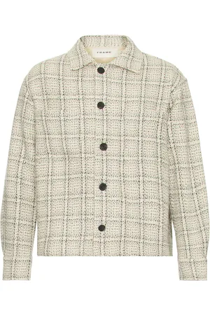 Frame Flannel Overshirt Jacket in - White. Size M (also in XL).