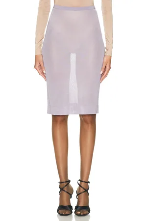 Saint Laurent Sheer Midi Skirt in - Lavender. Size XS (also in ).