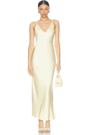LAPOINTE Satin Slip Dress in - Yellow. Size 4 (also in ).