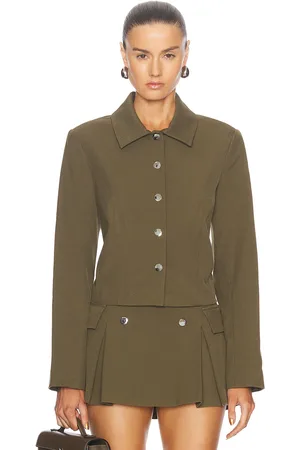 Staud Marino Jacket in - Olive. Size L (also in ).