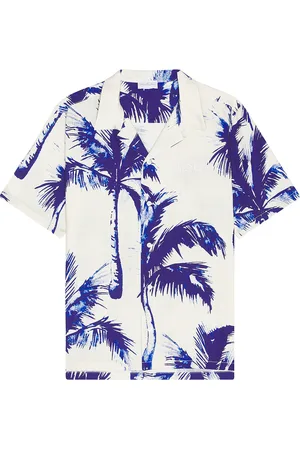 BLUE SKY INN Blue Palm Linen Shirt in - White. Size M (also in ).