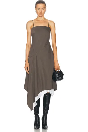 Helmut Lang Asymmetric Long Dress in - Brown. Size 4 (also in 8).