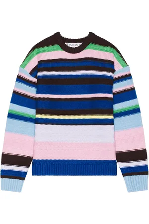 J.W.Anderson Multi Stripe Crew Neck Jumper in - Blue. Size L (also in S).